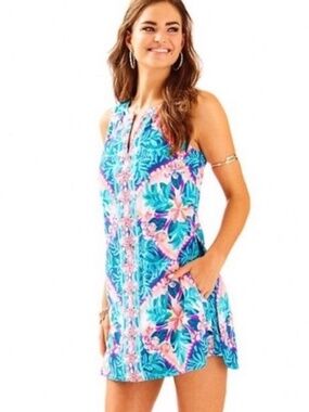 Lilly Pulitzer Size‎ 2 Tanya Romper Coconut Cove Engineered Seaside Aqua
